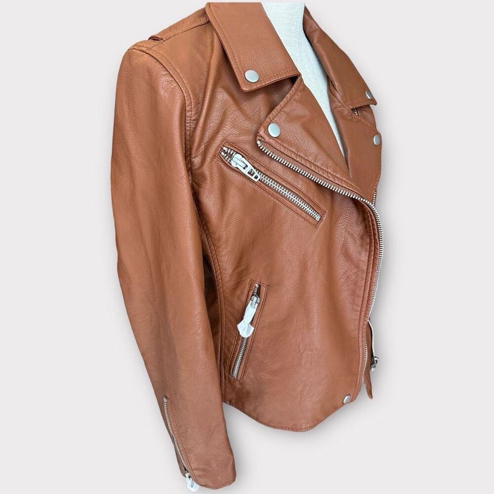 Womens Blank NYC Brown Faux Leather Jacket Size Large NWT - Picture 2 of 8